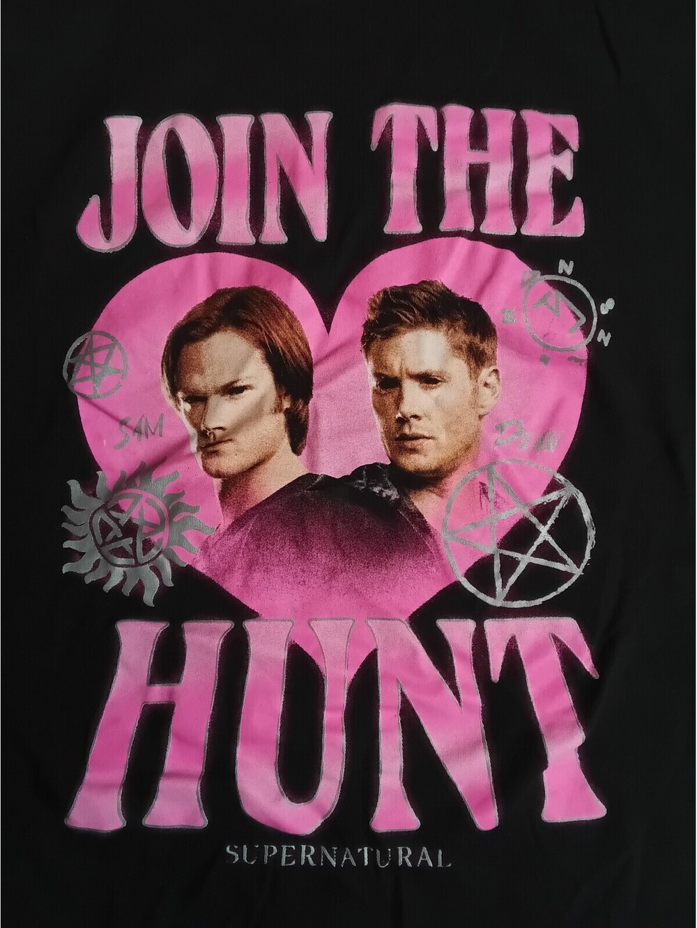 Supernatural Join The Hunt T-Shirt Regular M Black Cotton Casual Indie